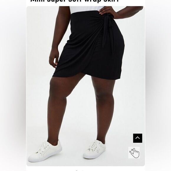 Torrid Super Soft High Waisted Mini Wrap Tie Stretch Skirt Black Size 3X - Picture 3 of 7